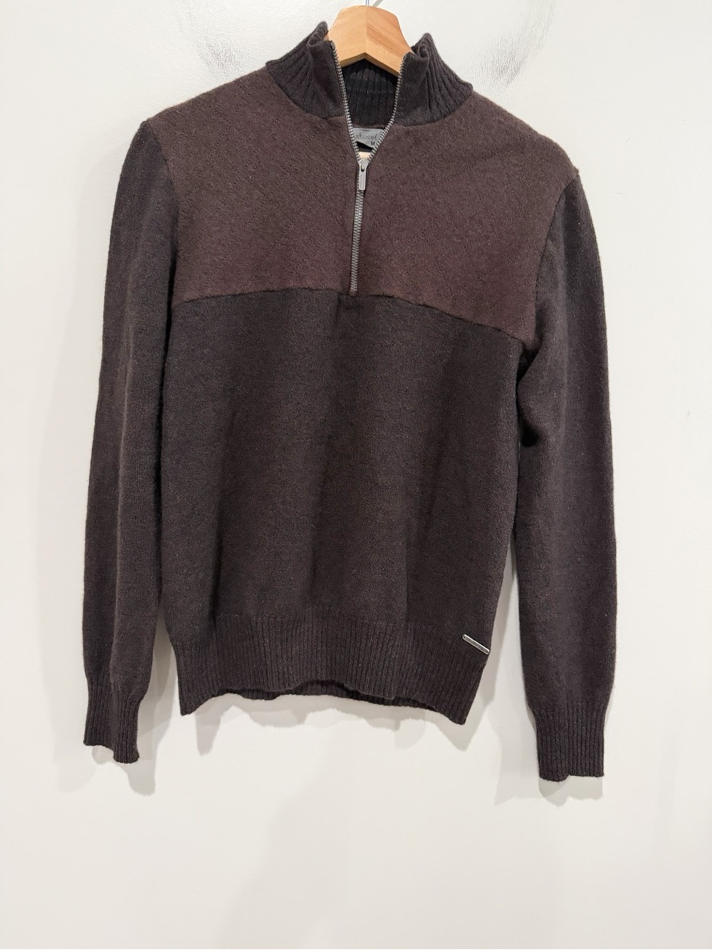 SMARTWOOL Mens Sweater
Quarter Zip Brown Merino Wool
Size Medium